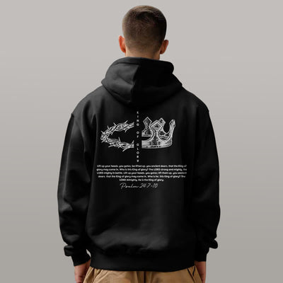 Christianartworkshop Quotation Style Jesus Is The King Fleece Lined Polyester Hoodie
