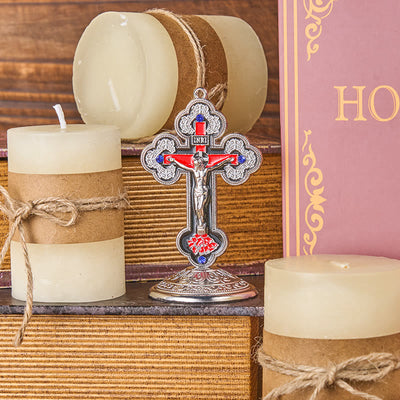 Christianartworkshop Retro Classic Style Radiant Ornate Crucifix Stand Desktop Ornaments