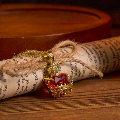 FREE Today: Christian Art Modern Style Crafted Red Gemstones Sacred Heart of Jesus Pendant Necklace