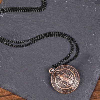 Christianartworkshop Classic Style Crafted St. Benedict Symbol Pendant Necklace(3 color)