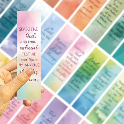 Christianartworkshop 30pcs/set Watercolor Bible Verse Inspiring Quotes Bookmark