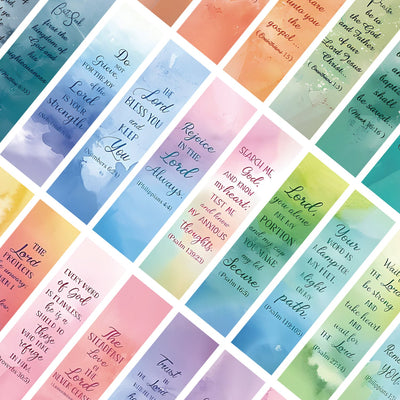 Christianartworkshop 30pcs/set Watercolor Bible Verse Inspiring Quotes Bookmark