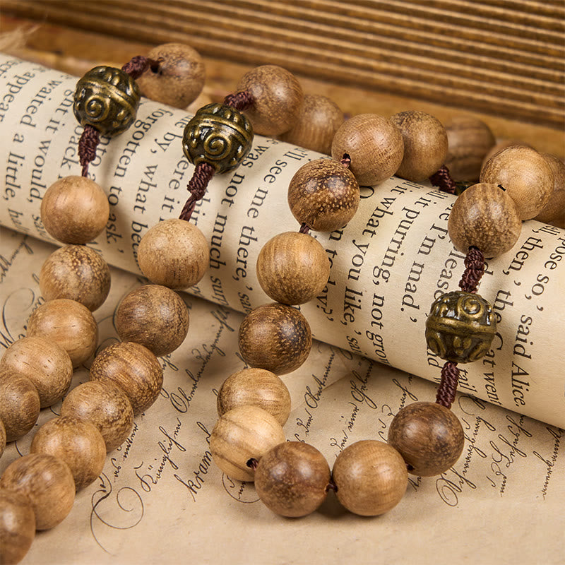 Christianartworkshop 10mm Agarwood & Metal Cloud Bead Handmade Rosary - A Sacred Blend of Tradition and Faith