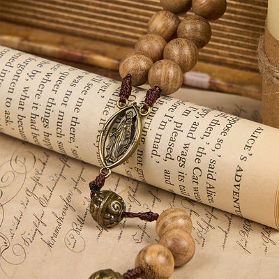 Christianartworkshop 10mm Agarwood & Metal Cloud Bead Handmade Rosary - A Sacred Blend of Tradition and Faith