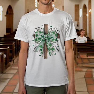 Christianartworkshop Faith and Fortune in Harmony Faith-Inspired T-Shirt