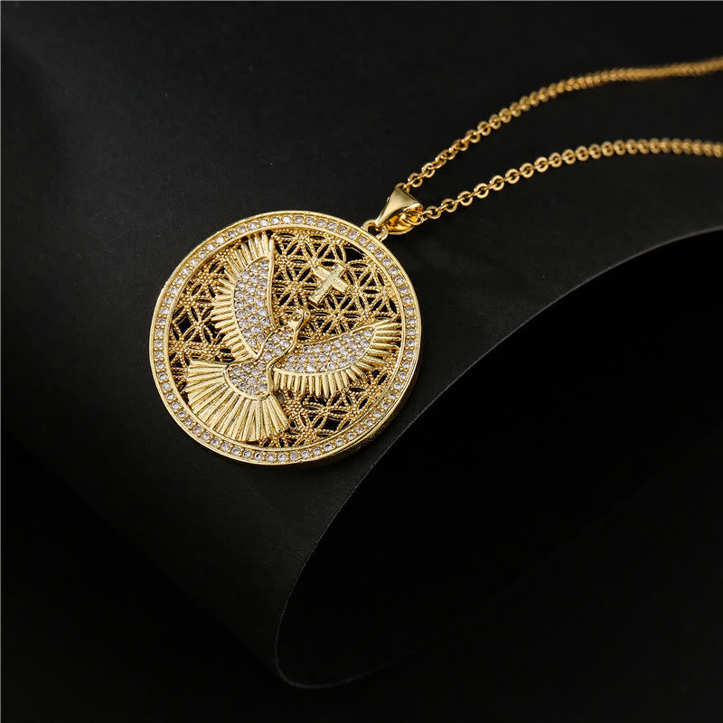 Christianartworkshop Holy Spirit Dove Heavenly Sparkle Necklace: A Radiant Symbol of Faith
