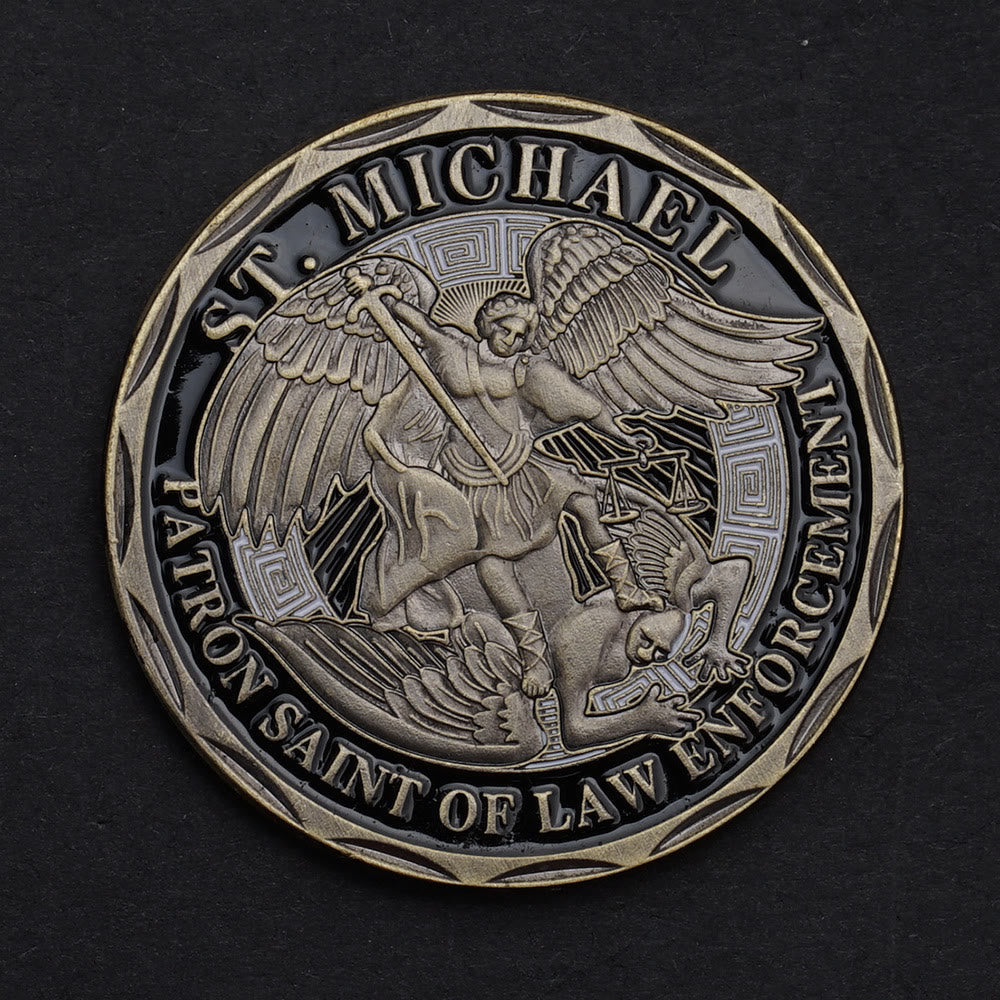 Christianartworkshop Archangel St. Michael and the Devil Protection Strengthen Connection Coin