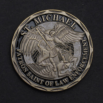 Christianartworkshop Archangel St. Michael and the Devil Protection Strengthen Connection Coin