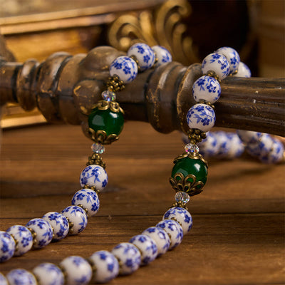 Christianartworkshop Divine Serenity Handmade Floral Rosary: Our Lady of Guadalupe & Crucifix of 8mm Ceramics&Jade