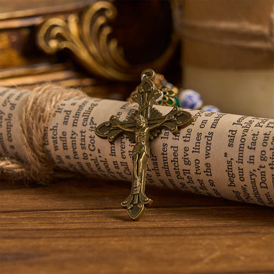 Christianartworkshop Divine Serenity Handmade Floral Rosary: Our Lady of Guadalupe & Crucifix of 8mm Ceramics&Jade