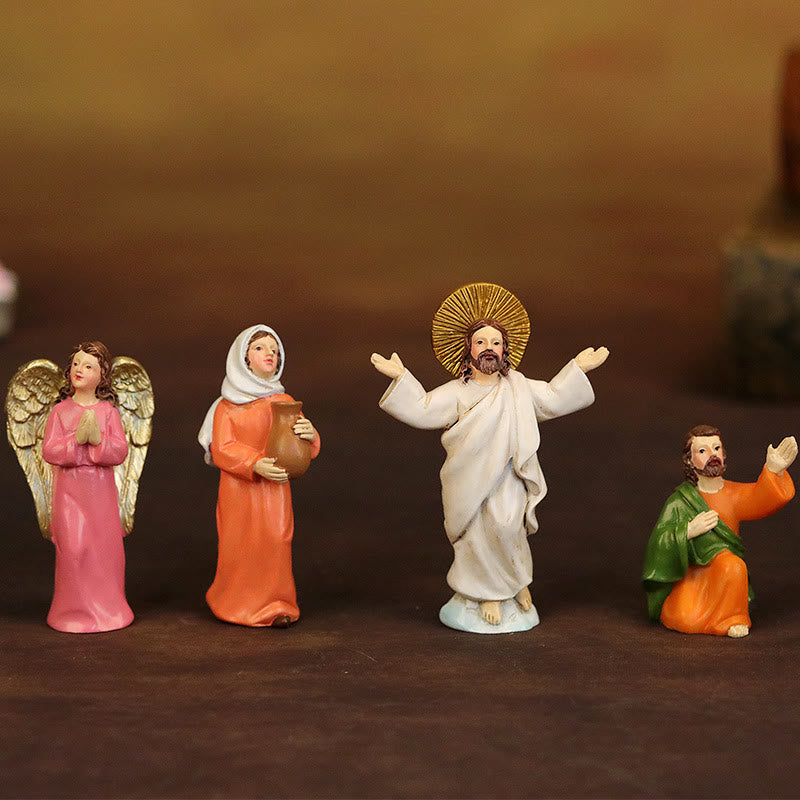 Christianartworkshop Resurrection Scene with Jesus, Angels, and Disciples - Illuminated Easter Nativity Ornament