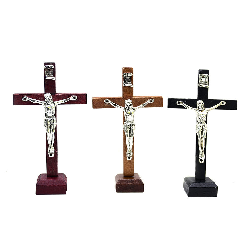 Christianartworkshop 3 Colors Wooden Jesus Cross Ornament - Expression of Faith
