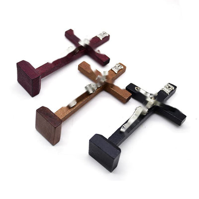 Christianartworkshop 3 Colors Wooden Jesus Cross Ornament - Expression of Faith