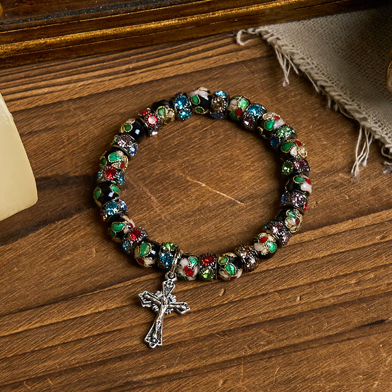 Christianartworkshop Handcrafted Cloisonné Beads Timeless Faith Bracelet: A Testament of Christ's Presence