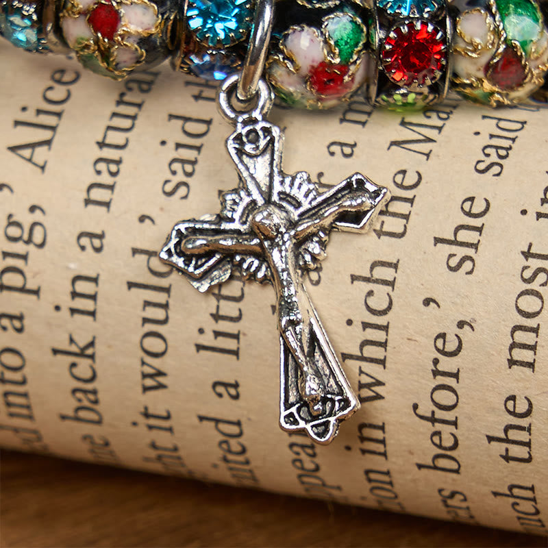 Christianartworkshop Handcrafted Cloisonné Beads Timeless Faith Bracelet: A Testament of Christ's Presence