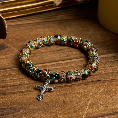 FREE Today: Handcrafted Cloisonné Beads Timeless Faith Bracelet: A Testament of Christ's Presence