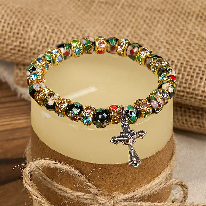 Christianartworkshop Handcrafted Cloisonné Beads Timeless Faith Bracelet: A Testament of Christ's Presence