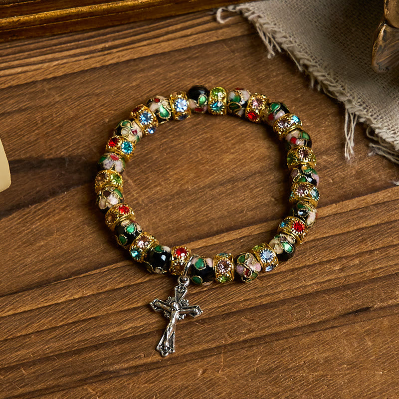 Christianartworkshop Handcrafted Cloisonné Beads Timeless Faith Bracelet: A Testament of Christ's Presence