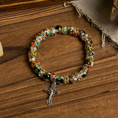 Christianartworkshop Handcrafted Cloisonné Beads Timeless Faith Bracelet: A Testament of Christ's Presence