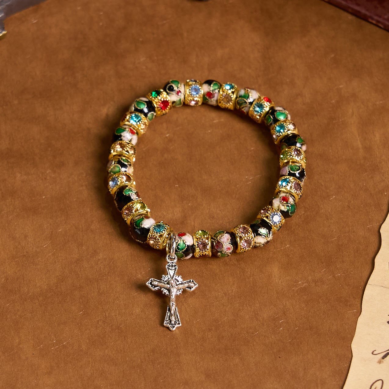 FREE Today: Handcrafted Cloisonné Beads Timeless Faith Bracelet: A Testament of Christ's Presence