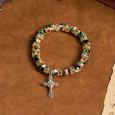 FREE Today: Handcrafted Cloisonné Beads Timeless Faith Bracelet: A Testament of Christ's Presence