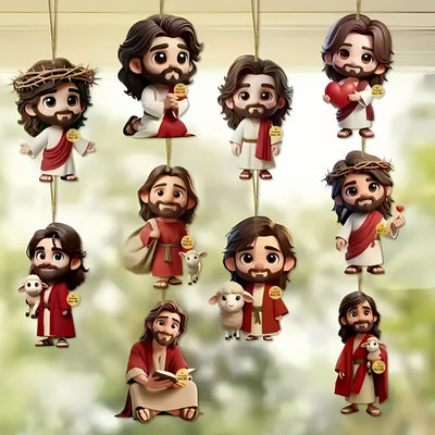 Christianartworkshop Cartoon Jesus Wooden Ornaments