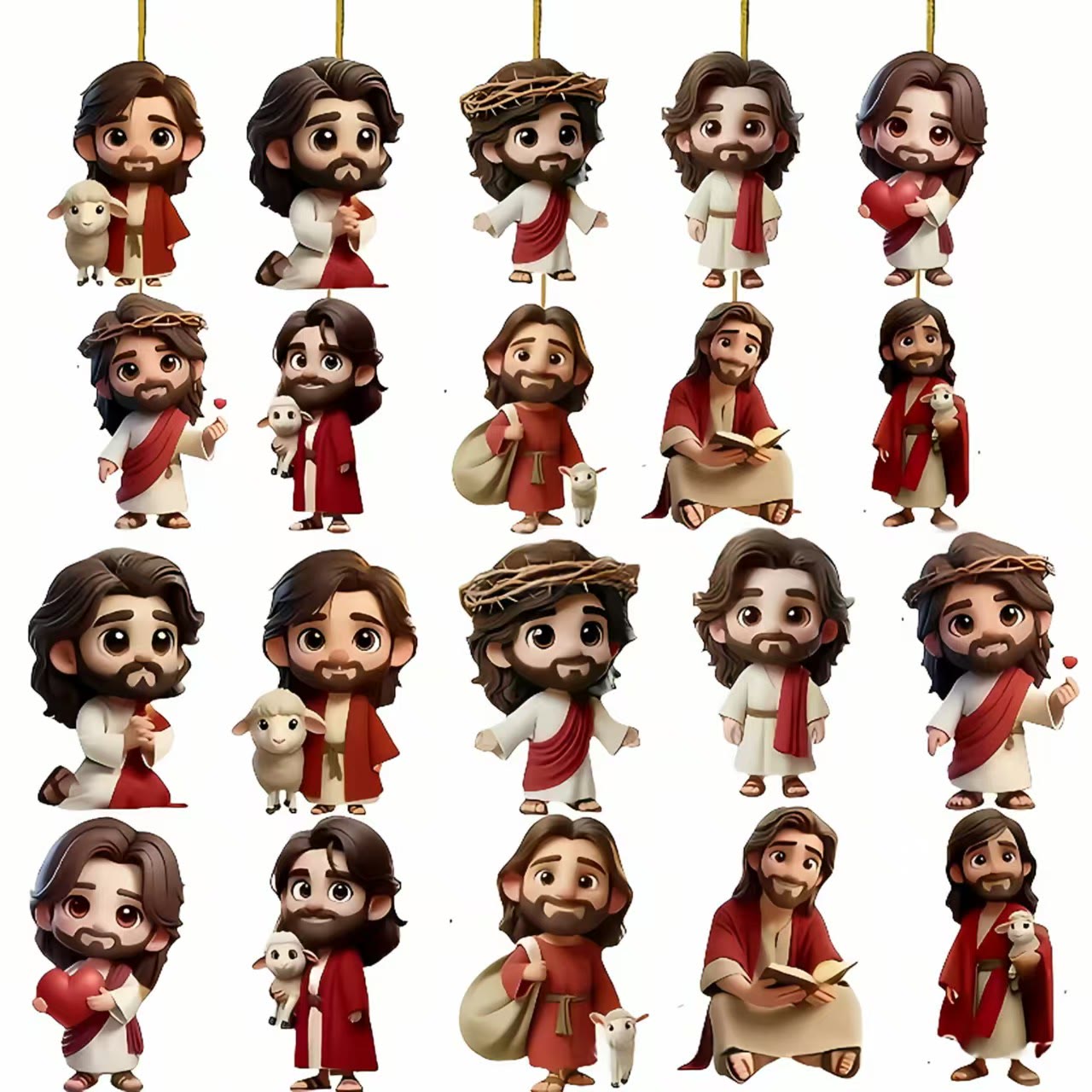 Christianartworkshop Cartoon Jesus Wooden Ornaments