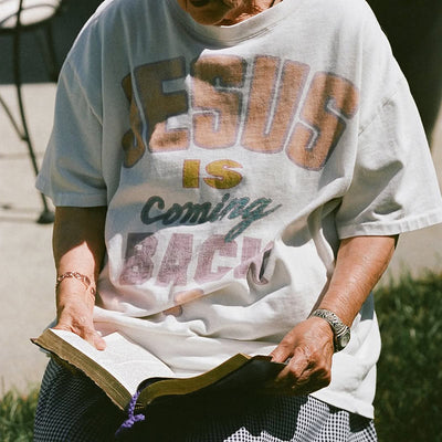 Christianartworkshop Jesus is Coming Back Bold Statement T-Shirt