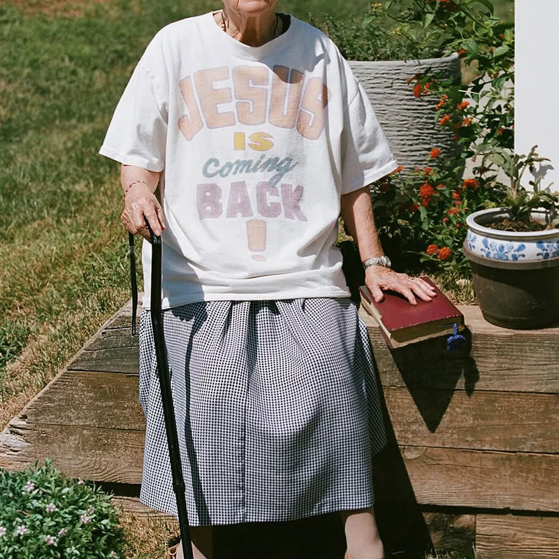 Christianartworkshop Jesus is Coming Back Bold Statement T-Shirt