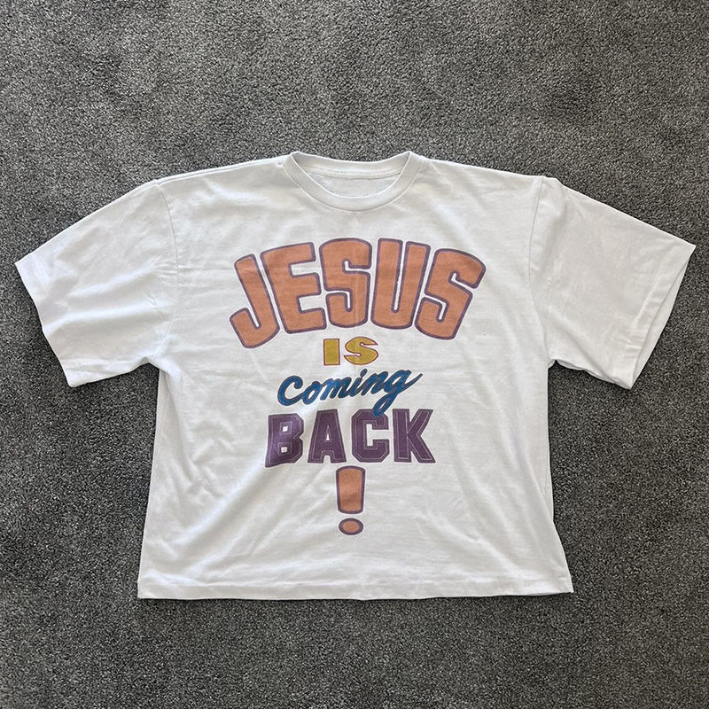 Christianartworkshop Jesus is Coming Back Bold Statement T-Shirt