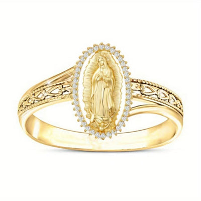 Christianartworkshop Our Lady of Guadalupe Faith Crafted Divine Grace Golden Ring