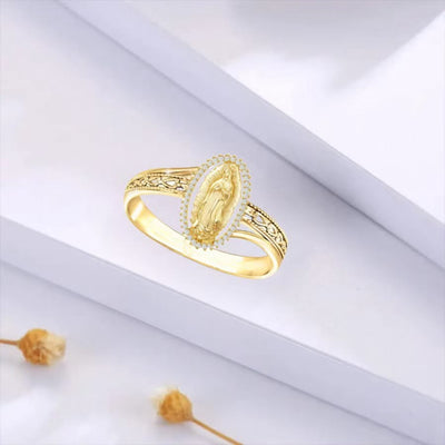 Christianartworkshop Our Lady of Guadalupe Faith Crafted Divine Grace Golden Ring