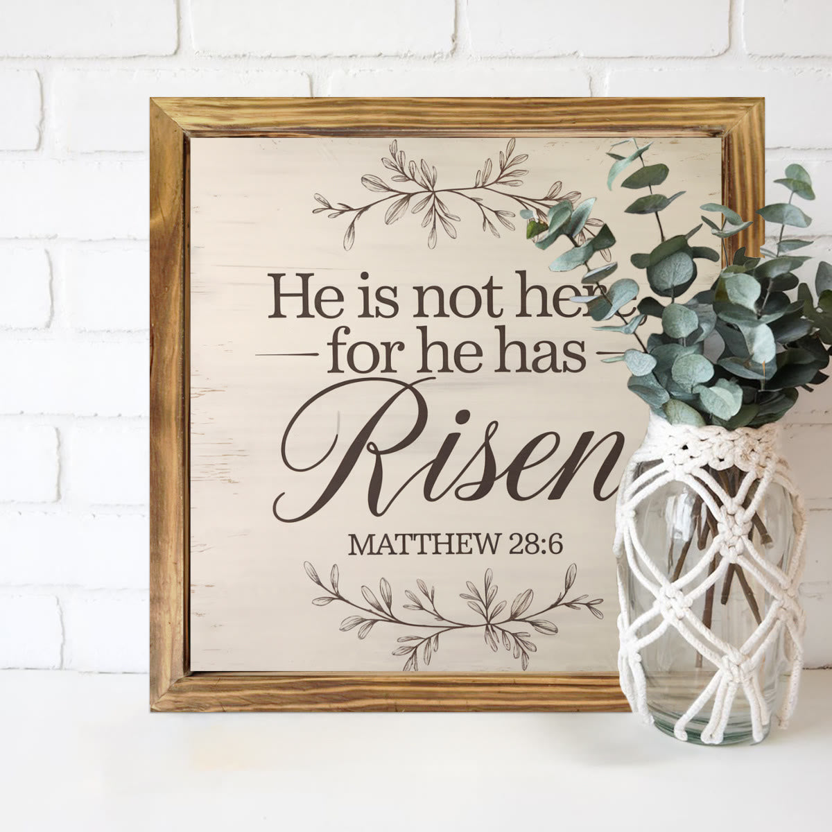 Christianartworkshop "Risen" Wooden Easter Dekstop Decor Ornament: A Faith - inspired Ornament for Spring