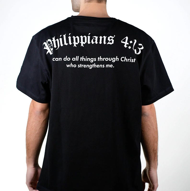 Christianartworkshop Philippians 4:13 "I Can Do All Things" Strength T-Shirt