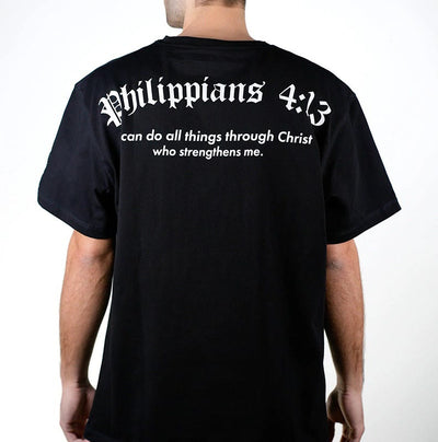 Christianartworkshop Philippians 4:13 "I Can Do All Things" Strength T-Shirt