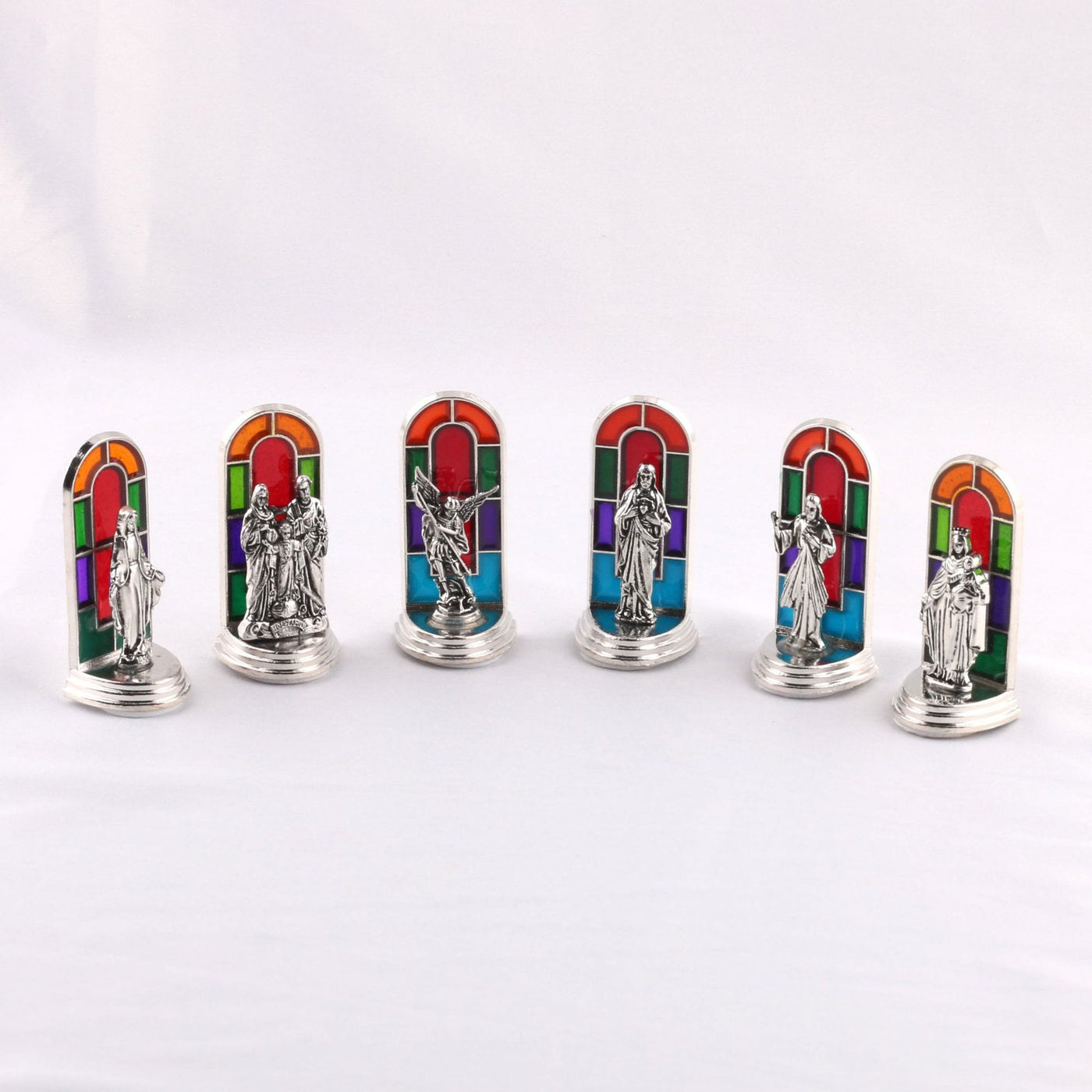 FREE Today: 6pcs/set Church Stained Glass Style Saint Icon Divine Grace Statue Dekstop Ornament