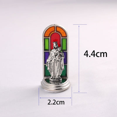 Christianartworkshop 6pcs/set Church Stained Glass Style Saint Icon Divine Grace Statue Dekstop Ornament