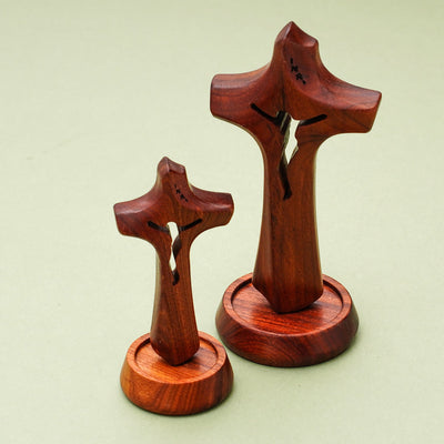 Christianartworkshop Wooden Sacred Cross Desktop Ornament: Casting a Totem of Faith