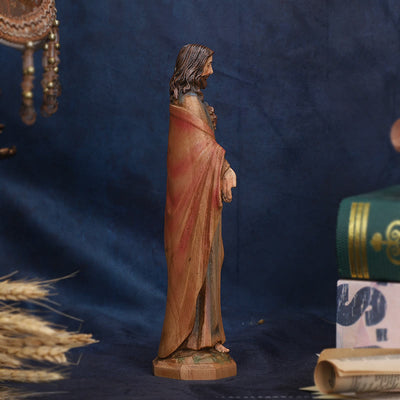 Christianartworkshop Jesus Wooden Desktop Ornament: Carrying Faith and Delivering Divine Salvation
