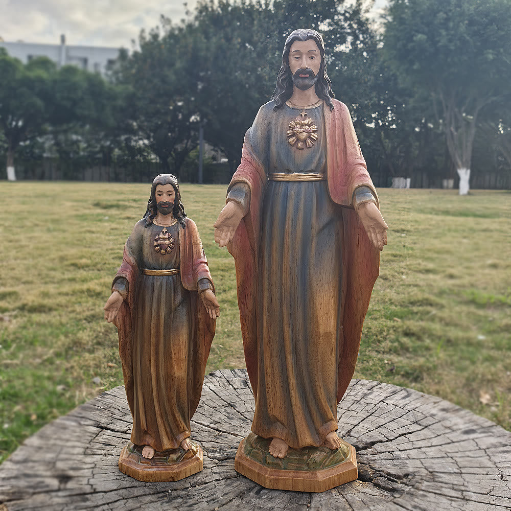 Christianartworkshop Jesus Wooden Desktop Ornament: Carrying Faith and Delivering Divine Salvation