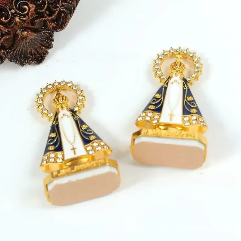 Christianartworkshop Our Lady of Aparecida Metal Desktop Ornaments: A Shining Tribute to Faith and Beauty