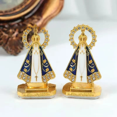 Christianartworkshop Our Lady of Aparecida Metal Desktop Ornaments: A Shining Tribute to Faith and Beauty