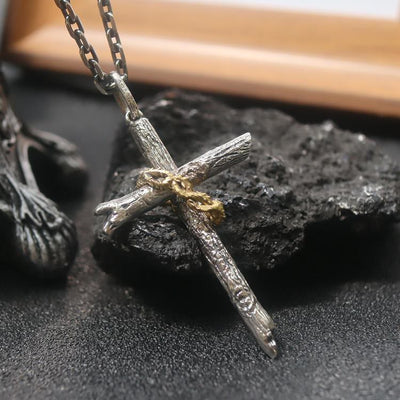 Christianartworkshop 925 Sterling Silver Cross of Thorns Necklace: A Symbol of Faith