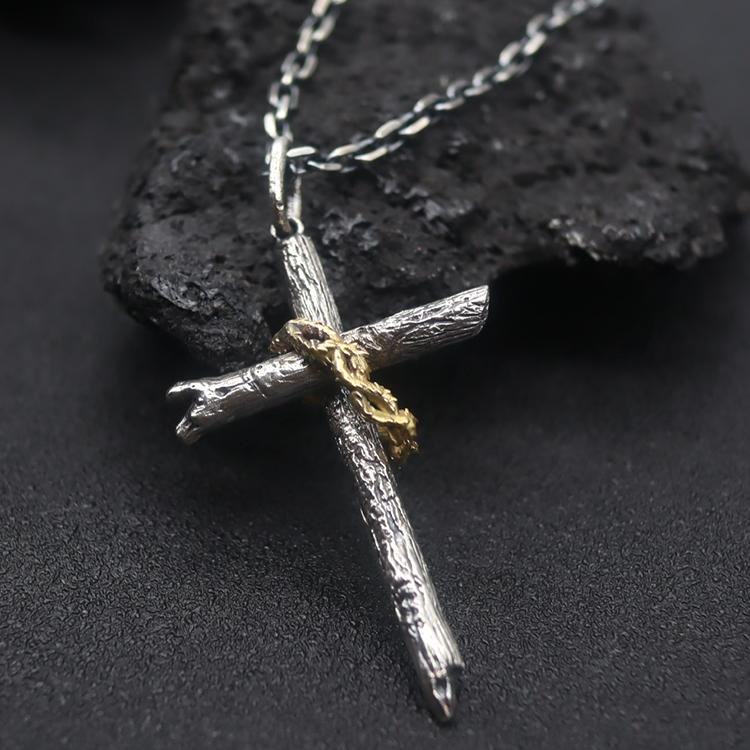 Christianartworkshop 925 Sterling Silver Cross of Thorns Necklace: A Symbol of Faith