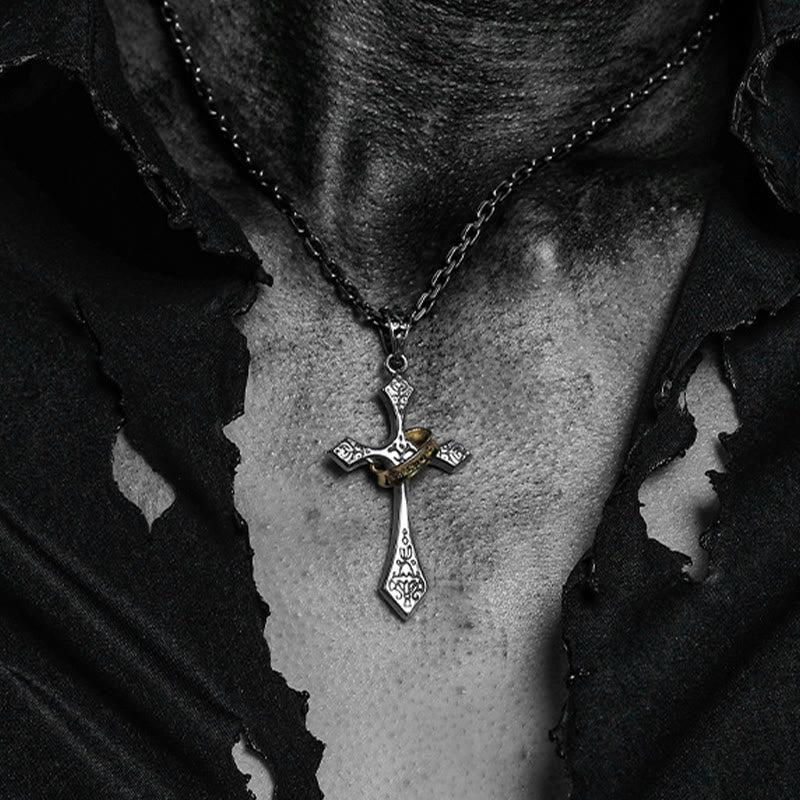 Christianartworkshop 925 Sterling Silver Modern & Minimalist Crucifix Necklace: A Symbol of Dark Talisman