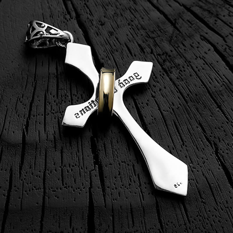Christianartworkshop 925 Sterling Silver Modern & Minimalist Crucifix Necklace: A Symbol of Dark Talisman