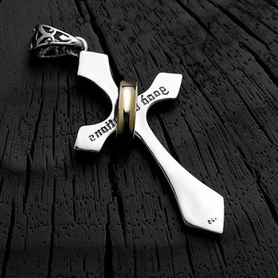 Christianartworkshop 925 Sterling Silver Modern & Minimalist Crucifix Necklace: A Symbol of Dark Talisman