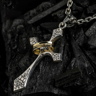 Christianartworkshop 925 Sterling Silver Modern & Minimalist Crucifix Necklace: A Symbol of Dark Talisman