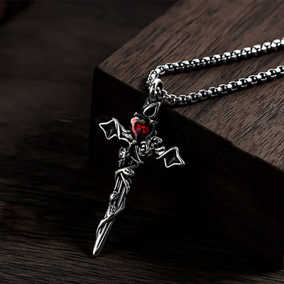 Christianartworkshop 999 Sterling Silver 2colors Thorn Rose Crucifix Necklace: A Fusion of Gothic Elegance and Dark Romance