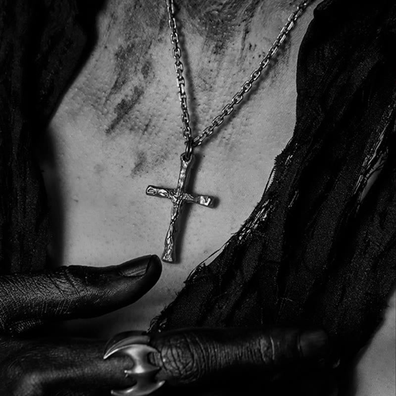 Christianartworkshop 925 Sterling Silver Dark Style Cross Necklace: A Symbol of Faith